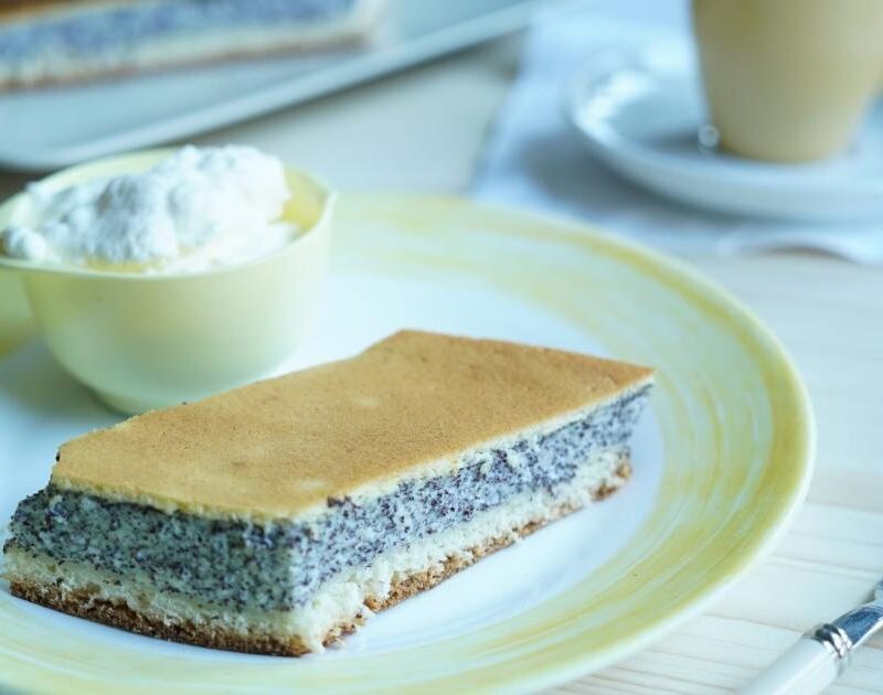 Saftiger Mohnkuchen mit Pudding